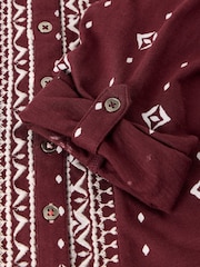 White Stuff Burgundy Red Annie Cotton Jersey Shirt - Image 6 of 6