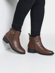 Yours Curve Brown Wide Fit Extra-Wide Fit Formal Elite Boots - Image 1 of 5