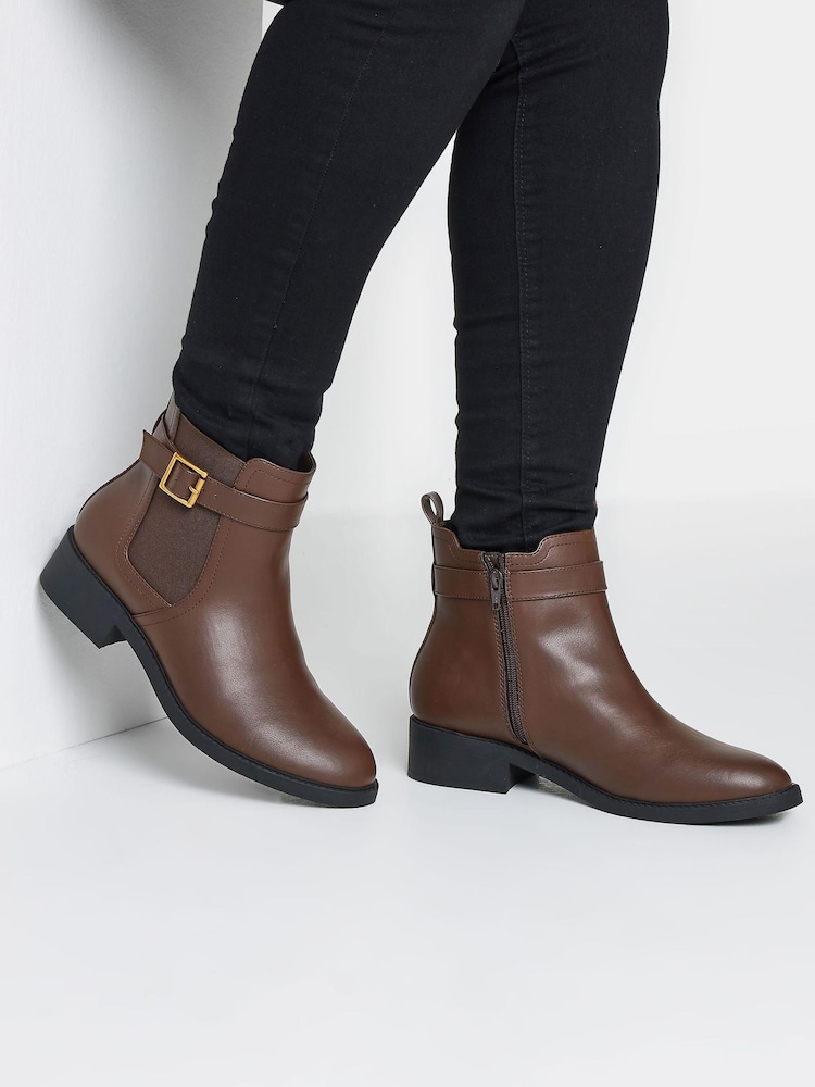 Yours Curve Brown Wide Fit Extra-Wide Fit Formal Elite Boots - Image 1 of 5