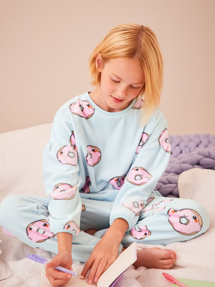 Blue Doughnut Cosy Fleece Pyjamas (9mths-16yrs) - Image 2 of 7