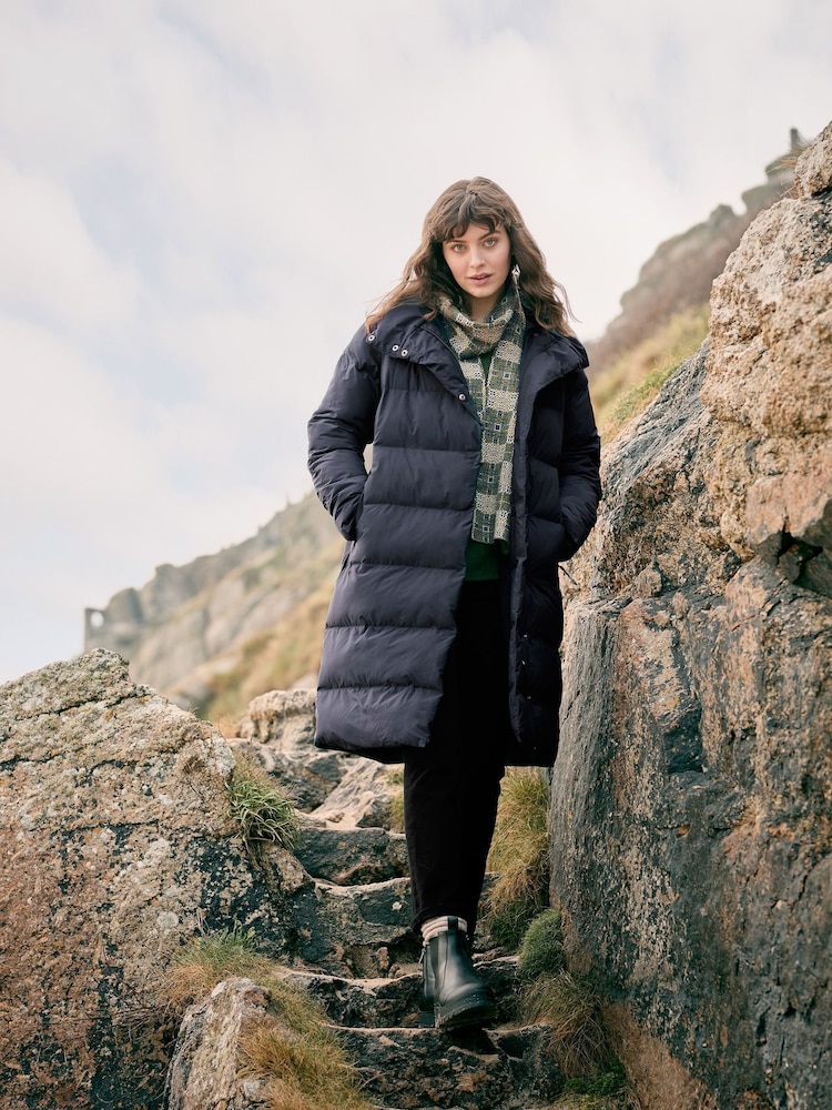 Seasalt Cornwall Ink Black Holywell Bay Waterproof Coat - Image 1 of 4