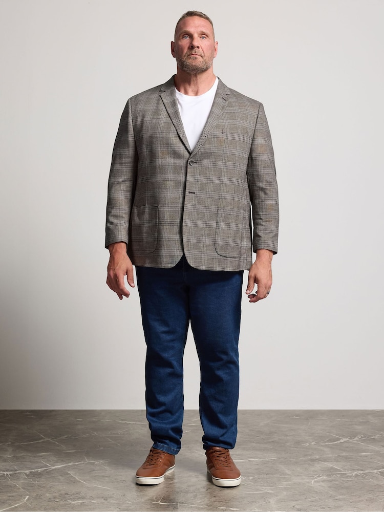 BadRhino Big & Tall Grey Heritage Check Blazer - Image 2 of 6 BadRhino Big & Tall Grey Heritage Check Blazer - Image 2 of 6