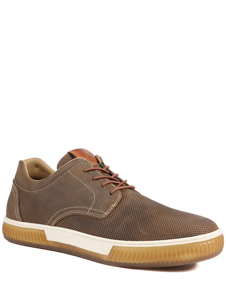 Jones Bootmaker Dark Brown Seaford Suede Trainers - Image 1 of 5