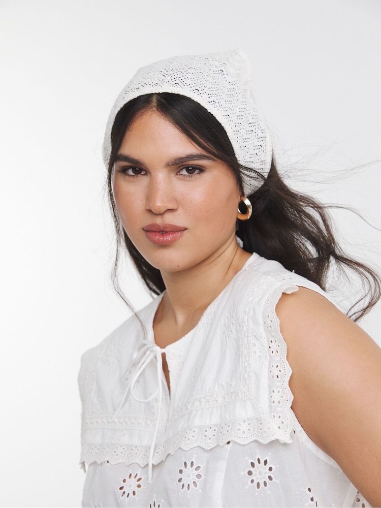 Simply Be White Sailor Collar Broderie Top - Image 4 of 4 Simply Be White Sailor Collar Broderie Top - Image 4 of 4