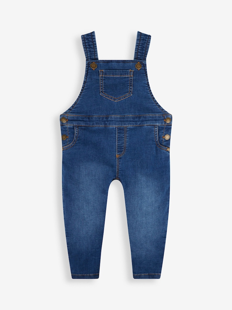 JoJo Maman Bébé Indigo Blue 100% Cotton Dungarees - Image 1 of 3