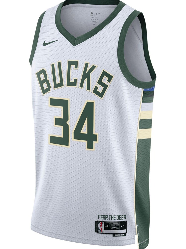 Nike White Milwaukee Bucks Association Edition Swingman Jersey - Giannis Antetokounmpo Unisex - Image 2 of 3