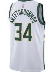 Nike White Milwaukee Bucks Association Edition Swingman Jersey - Giannis Antetokounmpo Unisex - Image 3 of 3