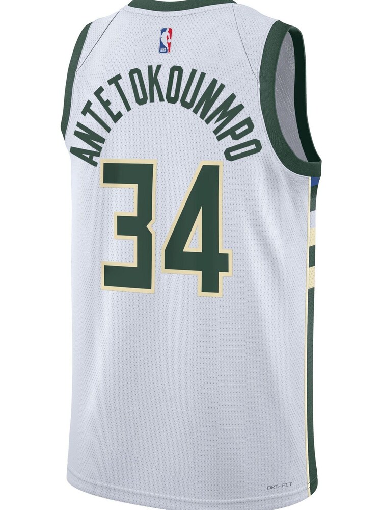 Nike White Milwaukee Bucks Association Edition Swingman Jersey - Giannis Antetokounmpo Unisex - Image 3 of 3