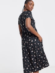 Simply Be Black Supersoft Midi Dress With Pockets - Image 4 of 4