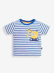 JoJo Maman Bébé White Kids' Digger Pocket T-Shirt - Image 1 of 2