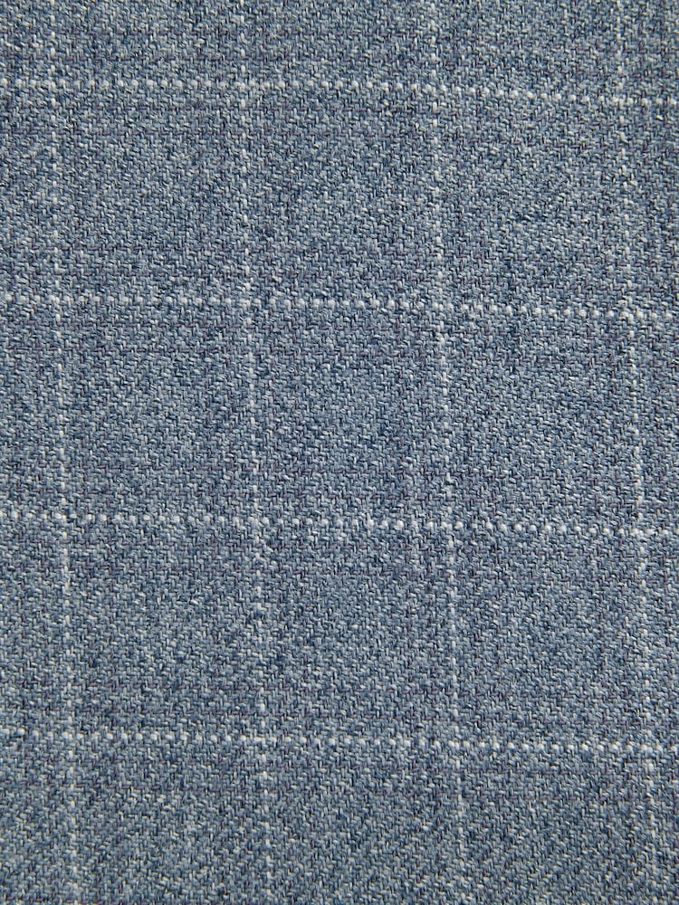 Light Blue Check Suit Waistcoat - Image 5 of 5