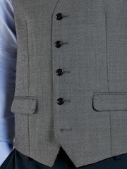 Navy Blue Signature Empire Mills 100% Wool Birdseye Suit Waistcoat - Image 4 of 5