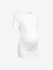 Weiß - 100% Baumwolle, Umstands-T-Shirt mit gerüschter Seite - Bild 7 von 8