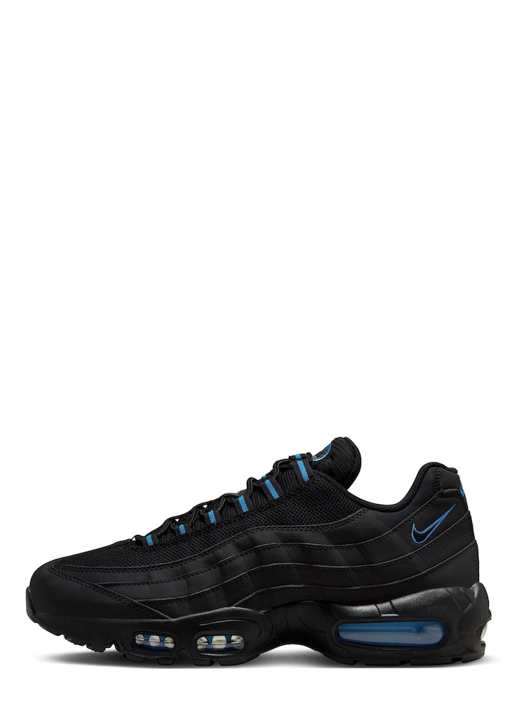 Nike Black/Blue Air Max 95 Trainers - Image 2 of 10