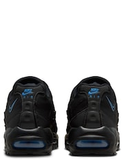 Nike Black/Blue Air Max 95 Trainers - Image 6 of 10