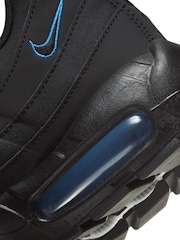 Nike Black/Blue Air Max 95 Trainers - Image 8 of 10