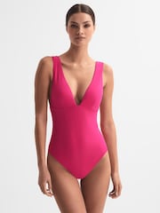 Reiss Pink Luna Italian Fabric Swimsuit - Image 1 of 5
