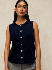 White Stuff Blue Millie Shell Waistcoat - Image 1 of 6