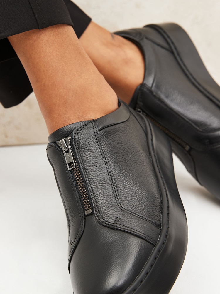 Black Signature Forever Comfort® Leather Chunky Zip Trainers - Image 2 of 7 Black Signature Forever Comfort® Leather Chunky Zip Trainers - Image 2 of 7