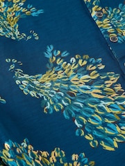 White Stuff Teal Blue Annie Cotton Jersey Shirt - Image 6 of 6
