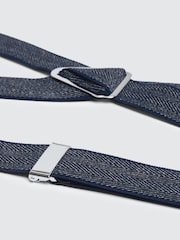 MOSS Light Grey Herringbone Tweed Clip-On Braces - Image 2 of 2