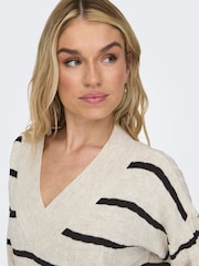 ONLY Black Crome V-Neck Midi Knitted Jumper Dress - Image 5 of 7