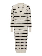 ONLY Black Crome V-Neck Midi Knitted Jumper Dress - Image 6 of 7