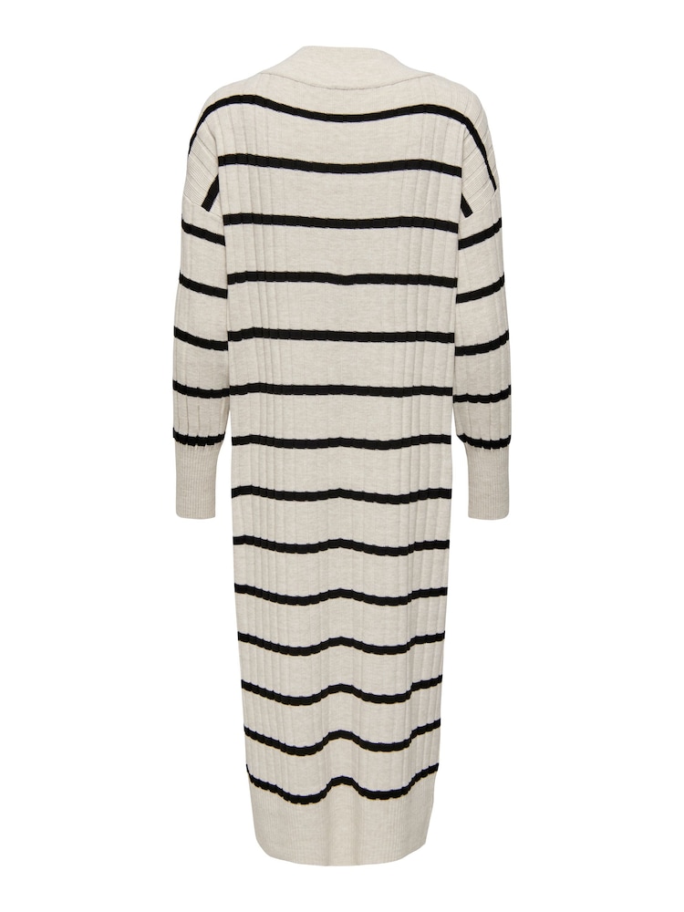 ONLY Black Crome V-Neck Midi Knitted Jumper Dress - Image 7 of 7