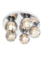 BHS Chrome Megara Bathroom 5 Light Flush Ceiling Light - Image 1 of 3