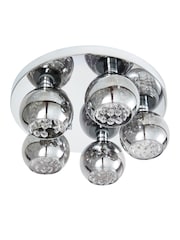BHS Chrome Megara Bathroom 5 Light Flush Ceiling Light - Image 2 of 3