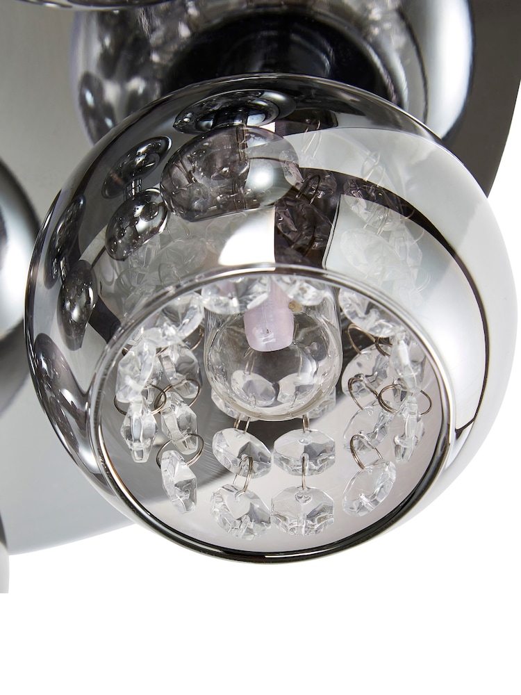 BHS Chrome Megara Bathroom 5 Light Flush Ceiling Light - Image 3 of 3
