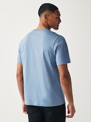 Turquoise Blue Regular Fit Essential Crew Neck Cotton T-Shirt - Image 2 of 7