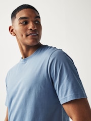 Turquoise Blue Regular Fit Essential Crew Neck Cotton T-Shirt - Image 3 of 7