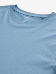 Turquoise Blue Regular Fit Essential Crew Neck Cotton T-Shirt - Image 7 of 7