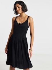 Simply Be Crinkle Waist Detail Skater Dress - Image 3 of 4