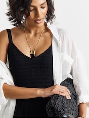 Simply Be Crinkle Waist Detail Skater Dress - Image 4 of 4