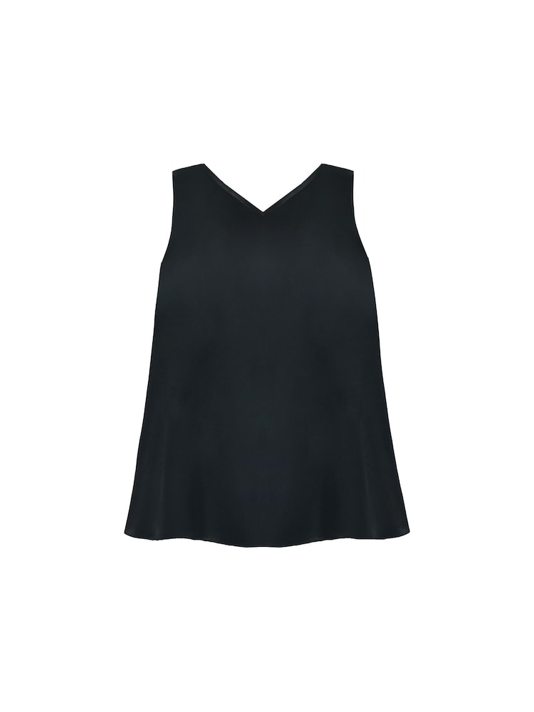 Live Unlimited Black Curve Satin Vest Top - Image 4 of 4