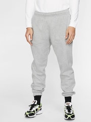 Nike Light Grey Club Cuffed Joggers - Image 1 of 12