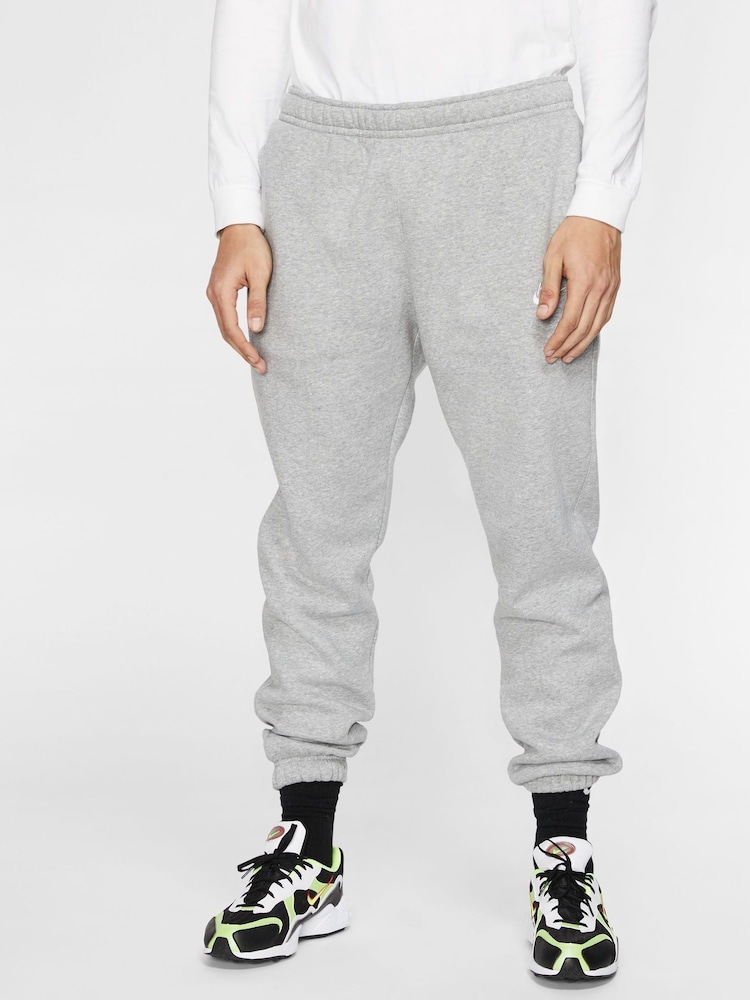 Nike Light Grey Club Cuffed Joggers - Image 1 of 12