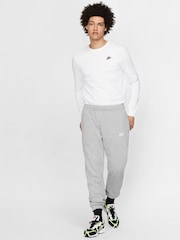 Nike Light Grey Club Cuffed Joggers - Image 3 of 12