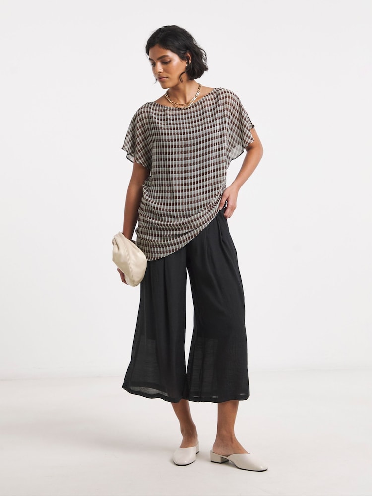 Simply Be Black Extreme Palazzo Culottes - Image 1 of 4