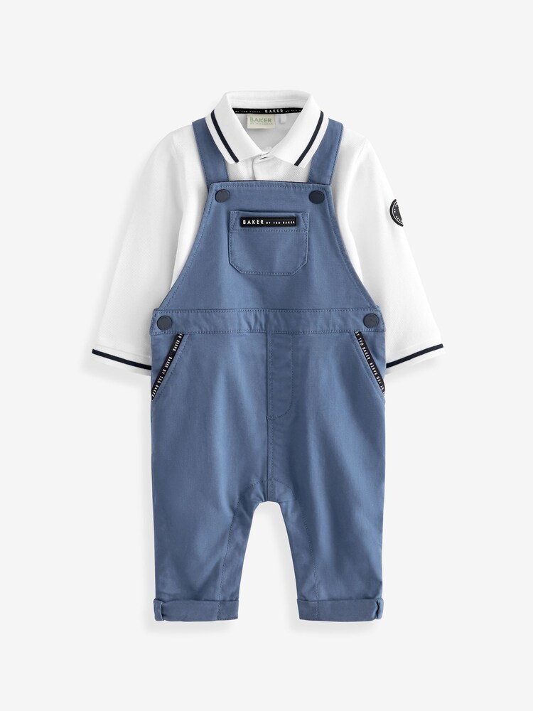 Baker by Ted Baker Long Sleeve Polo and Dungaree Set - Image 1 of 5