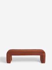Soft Velvet Rust Brown Blaire Upholstered Ottoman Bench - Image 3 of 8