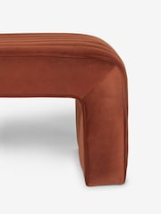 Soft Velvet Rust Brown Blaire Upholstered Ottoman Bench - Image 5 of 8