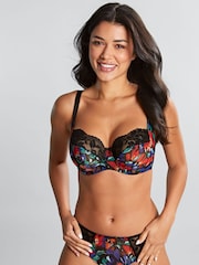 Panache Floral Nina Balcony Black Bra - Image 3 of 5