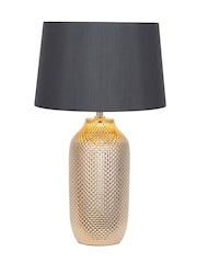 Pacific Gold Textured Ceramic Table Lamp - Image 2 of 3