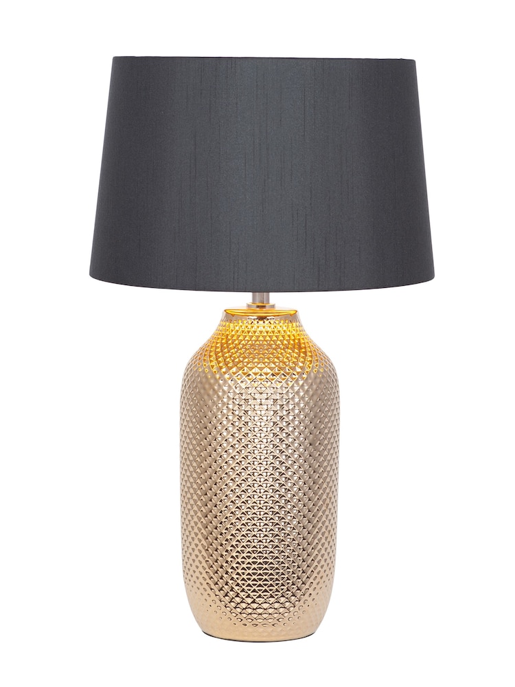 Pacific Gold Textured Ceramic Table Lamp - Image 2 of 3