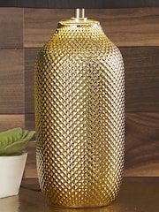Pacific Gold Textured Ceramic Table Lamp - Image 3 of 3