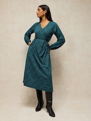 White Stuff Green Harper Jersey Dress - Image 1 of 6