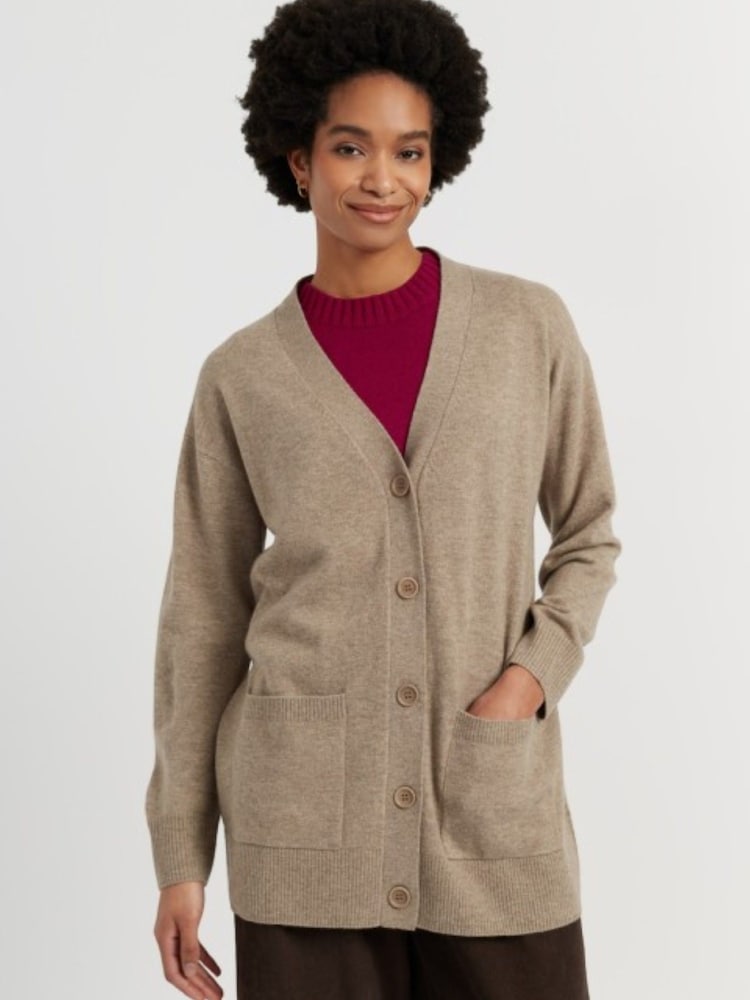 Chinti & Parker Natural Wool-Cashmere Long Cardigan - Image 1 of 4 Chinti & Parker Natural Wool-Cashmere Long Cardigan - Image 1 of 4